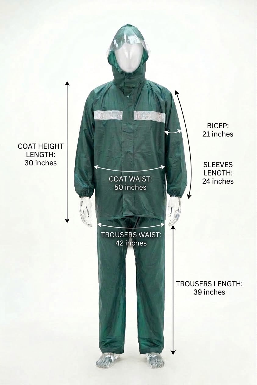 Original YD 912 Heavy-Duty Waterproof Rain Suit Set (1050g); 100% Leak-Proof Seamless Raincoat for Bikers (Imported)